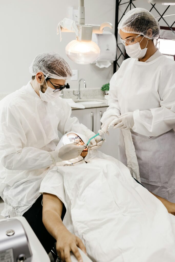 Person getting dentures